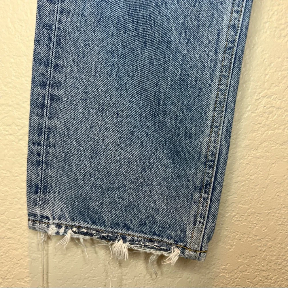 AGOLDE 90s Distressed Straight-Leg Blue Jeans High Rise Loose Fit Size 26 - Picture 10 of 16